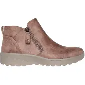 SKECHERS Dames Lovely Vibe Herfstbruine enkellaarsjes (36), Plat, 1 tot 3 cm, Ritssluiting, Casual 158952