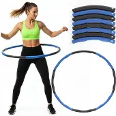 Springos ACTIGET Opvouwbare fitnessring, 88 cm, NBR-schuim, grijs en blauw