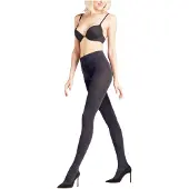 Falke Softmerino eenkleurig wol katoen panty dames blauw - maat 48-50