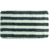 MSV Badkamerkleed/badmat - kleedje voor op de vloer - grijs/wit - 50 x 80 cm - Microvezel - Badmatjes
