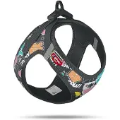 Curli Hondentuig Clasp Vest Harness Comic Zwart SE25 Maat XXXS