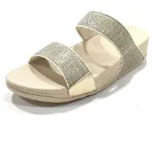 FitFlop Women Lulu Shimmerglitz Slides Platino-Schoenmaat 41