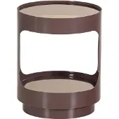Woood Sero Bijzettafel - Metaal/Glas - Bruin - 45x37x37