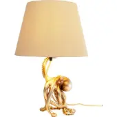 Kare design Tafellamp Octopus, messing / goud, Woon-/ Eetkamer, Textiel / Stof / Zijde, Modern, Tafellamp
