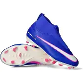 Nike Zoom Mercurial Superfly 10 Academy Gras / Kunstgras Voetbalschoenen (MG) Kids Blauw Wit Felroze