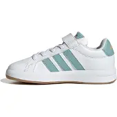 Adidas Sportswear Grand Court 3.0 imitatieleren sneakers - wit/aqua Jongens/Meisjes Imitatieleer - maat 28