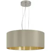 Eglo MASERLO, 3 lampen, E27 fitting, IP20, Goud, Lichtbruin-grijs