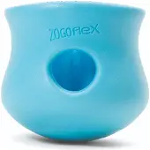 West Paw Toppl Zogoflex - Sterk Honden Speelgoed - Slowfeeder - Blauw - Small - 8 cm