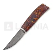 Roselli Carpenter knife RIRW210S Satin UHC, Curly Birch Silver Ferrule, vaststaandmes