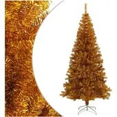 vidaXL Kunstkerstboom met standaard 180 cm PET goudkleurig
