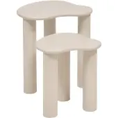 Atmosphera Oloa Salontafel - Set van 2 stuks - 45x45xH51cm - Beige