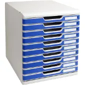 Exacompta MODULO A4-ladebox Office blauw, 10 laden gesloten A4/A4+, geruisloos, veiligheidsstop, stapelbaar
