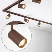 LumenXL 1-fase railsysteem set van 3 meter met Jill spots, bruin