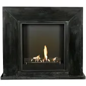 Xaralyn Ethanolhaard - Nero BIU-SBP - zwart gepolijst natuursteen - 3 kW verwarmingscapaciteit - inclusief schoorsteenmantel en inbouwhaard - decoratieve haard