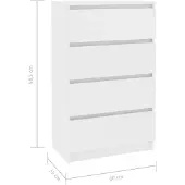 vidaXL Dressoir 60x35x98,5 cm bewerkt hout wit