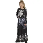 Boland verkleedjurk Skeleton Queen meisjes zwart
