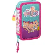 Safta Dubbele etui The Bellies 12.5 x 19.5 x 4 cm Paars Turkoois Wit (28 pcs)