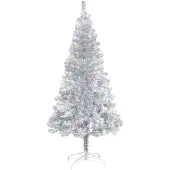 vidaXL Kunstkerstboom met standaard 150 cm PET zilverkleurig