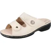 Finn Comfort Zeno slippers voor dames, leer/stretch, kleur Oro/Steam, comfortabel. Merk: , kleur: beige, materiaal: leer (everest/stretchcamo)