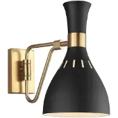 Elstead Lighting LED Wandlamp Joan | 1X E27 Max 60W | Midnight Black / Burnished Brass