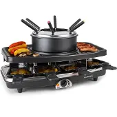 Klarstein Entrecote raclette grill natuursteen fondue 1100W 8 personen