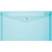 Herlitz Documententas, Documententas, DIN A5, PP, blauw-transparant glashelder, met witte drukknoopsluiting, 0,20 mm (A5)