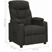 vidaXL Fauteuil verstelbaar stof zwart