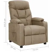 vidaXL Fauteuil verstelbaar stof taupe