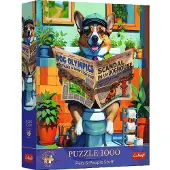 Trefl , Corgi op het toilet, 1000-delige Premium Plus puzzel