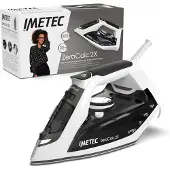 Imetec Zerocalc Z1, stoomstrijkijzer, CeramicGlide-zoolplaat, 1,9 meter, 130 gram/minuut, zwart, wit, 0,25 liter