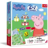 Trefl Peppa Pig 2-in-1 Ludo & Snelspel, bordspel, geschikt voor het gezin, vanaf 3 jaar