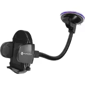 Forcell Ovale Smartphone Autohouder Zuignap Lange Arm 27cm Zwart