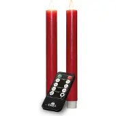 Anna's Collection LED Dinerkaars Rustiek Rood D 2 H 23 Cm 2 Stuks
