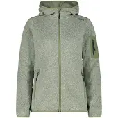 CMP - Women's Jacket Fix Hood Jacquard Knitted 3H19826 - Fleecevest 36, olijfgroen/grijs