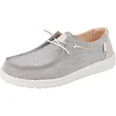 HEY DUDE HEYDUDE Wendy Metallic Sparkle Polyester Dames Roségouden Instappers