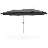 Akord Grote Tuinparasol TILIA / Buitenparasol / Verstelbare Hoogte / UV-bescherming, Waterdicht / Donkergrijs / 460 x 270 x 245 cm
