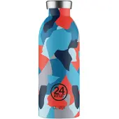 24Bottles Drinkfles 'Van Orton' lichtblauw / donkerblauw / lichtrood / zwart