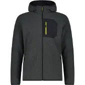 CMP - Jacket Fix Hood 36H1307 - Fleecevest 52, zwart/grijs