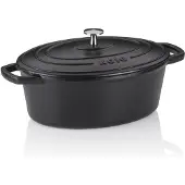kela Braadpan Calido Met Deksel Ovaal Zwart 29 x 23 cm