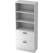 Hjh OFFICE PRO SIGNA G 7300 SG - Wit Hoogte van de map | 5 OH Kast met ophangsysteem ( afsluitbaar) Greeplijst kunststof
