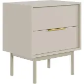 Selsey - VIVIARO - Nachtkastje met twee lades - 54 cm - Grijsbeige