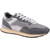 HOFF Heren City Retro Leren Sneakers grijs (43), Plat, Veters, Casual 22602417