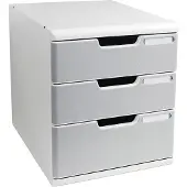 Exacompta MODULO A4-ladebox steengrijs, 3 laden gesloten A4/A4+, stofdicht, stil, veiligheidsstop