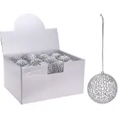 Nampook 5 stuks! Kerstbal met glitter 9 cm zilve