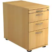 Hjh OFFICE PRO SIGNA SC40 BM - Rolcontainer Beuken Hout met ophangsysteem Metalen handgreep
