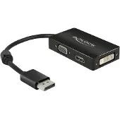 DeLOCK DisplayPort / VGA / HDMI / DVI Adapter [1x DisplayPort stekker - 1x VGA-bus, HDMI-bus, DVI-bus 24+1-polig] Zwart