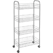 Metaltex 340104 Ascona multifunctionele kar met 4 etages / rollende plankensysteem, hoogte 84 cm, Polytherm