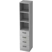 Hjh OFFICE PRO SIGNA G 7600 SG - Grijs Hoogte van de map | 5 OH Kast met 4 lades Greeplijst kunststof