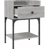 vidaXL Nachtkastje 40,5x31x60 cm bewerkt hout grijs sonoma