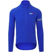 Agu Essential - Thermo Fietsshirt - Wielrenshirt - Heren - Blauw - XL - Fleece Kraag - Reflecterend - 3 Achterzakken - YKK Rits